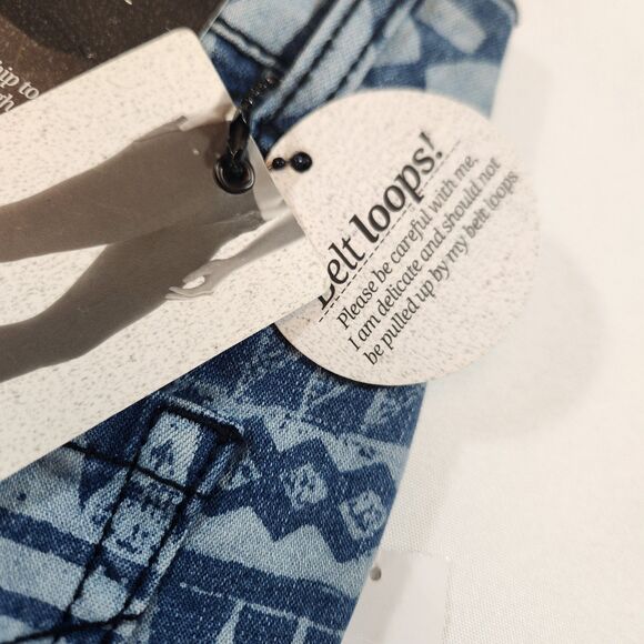 Jay Jays Skinny Jeans Womens Size 10 W30 x L32 Light Dk Blue Geometric Print - Picture 13 of 16